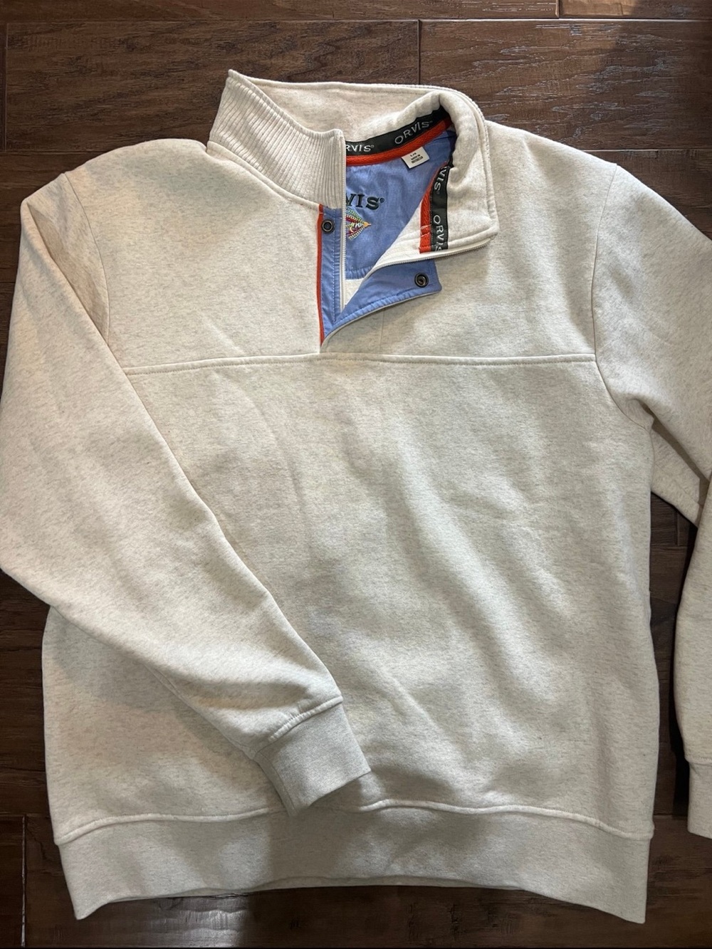 Orvis Cream Quarter-Snap Pullover Sweater